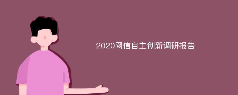 2020网信自主创新调研报告